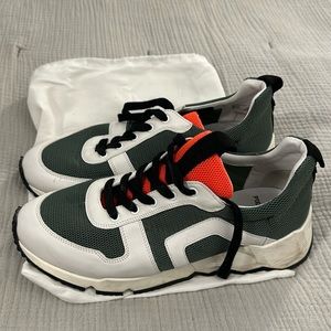 SUPER RARE Pierre Hardy cube sneaker in white, green, neon orange